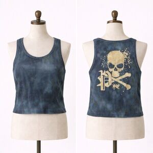 Rare Vintage Parasuco Y2K Skull Tank Top NWT Stretch Cotton XS S M L